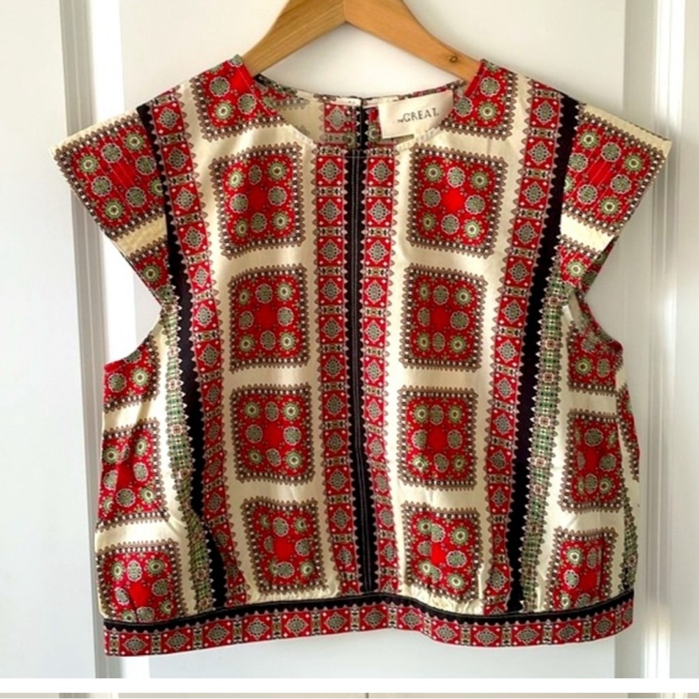 ISO $$ - THE GREAT midland blouse in bandana print